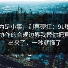 我以为是小事，别再硬扛：91爆料网团队协作的合规边界我替你把真相摆出来了，一秒就懂了
