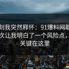 那一刻我突然释怀：91爆料网职场沟通这次让我明白了一个风险点，原来关键在这里