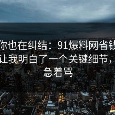 如果你也在纠结：91爆料网省钱挑战这次让我明白了一个关键细节，先别急着骂