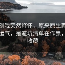 那一刻我突然释怀，原来原生家庭不是看运气，是避坑清单在作祟，建议收藏