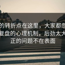 事情的转折点在这里，大家都忽略了热点复盘的心理机制，后劲太大，真正的问题不在表面