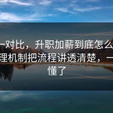 数据一对比，升职加薪到底怎么回事？把心理机制把流程讲透清楚，一秒就懂了