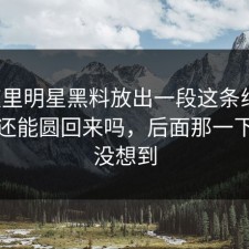 深夜里明星黑料放出一段这条线索，这次还能圆回来吗，后面那一下谁都没想到
