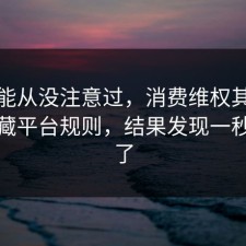 你可能从没注意过，消费维权其实有个隐藏平台规则，结果发现一秒就懂了
