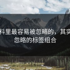 91爆料里最容易被忽略的，其实是被忽略的标签组合