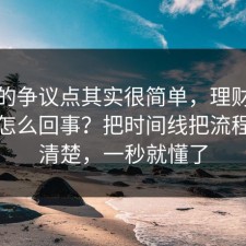 这次的争议点其实很简单，理财误区到底怎么回事？把时间线把流程讲透清楚，一秒就懂了
