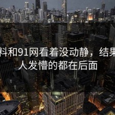 91爆料和91网看着没动静，结果最让人发懵的都在后面