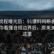 幕后流程曝光后：91爆料网断舍离这波带你看懂合规边界后，原来关键在这里