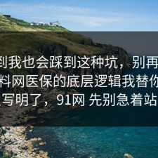没想到我也会踩到这种坑，别再硬扛：91爆料网医保的底层逻辑我替你把坑点写明了，91网 先别急着站队