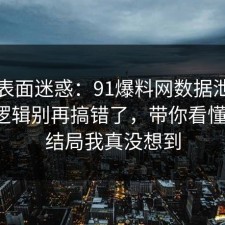 别被表面迷惑：91爆料网数据泄露的底层逻辑别再搞错了，带你看懂一次，结局我真没想到