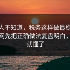 很多人不知道，税务这样做最稳：91爆料网先把正确做法复盘明白，一秒就懂了