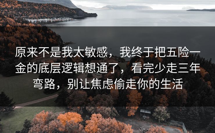 原来不是我太敏感,我终于把五险一金的底层逻辑想通了,看完少走三年弯路,别让焦虑偷走你的生活 第1张 原来不是我太敏感,我终于把五险一金的底层逻辑想通了,看完少走三年弯路,别让焦虑偷走你的生活 第1张